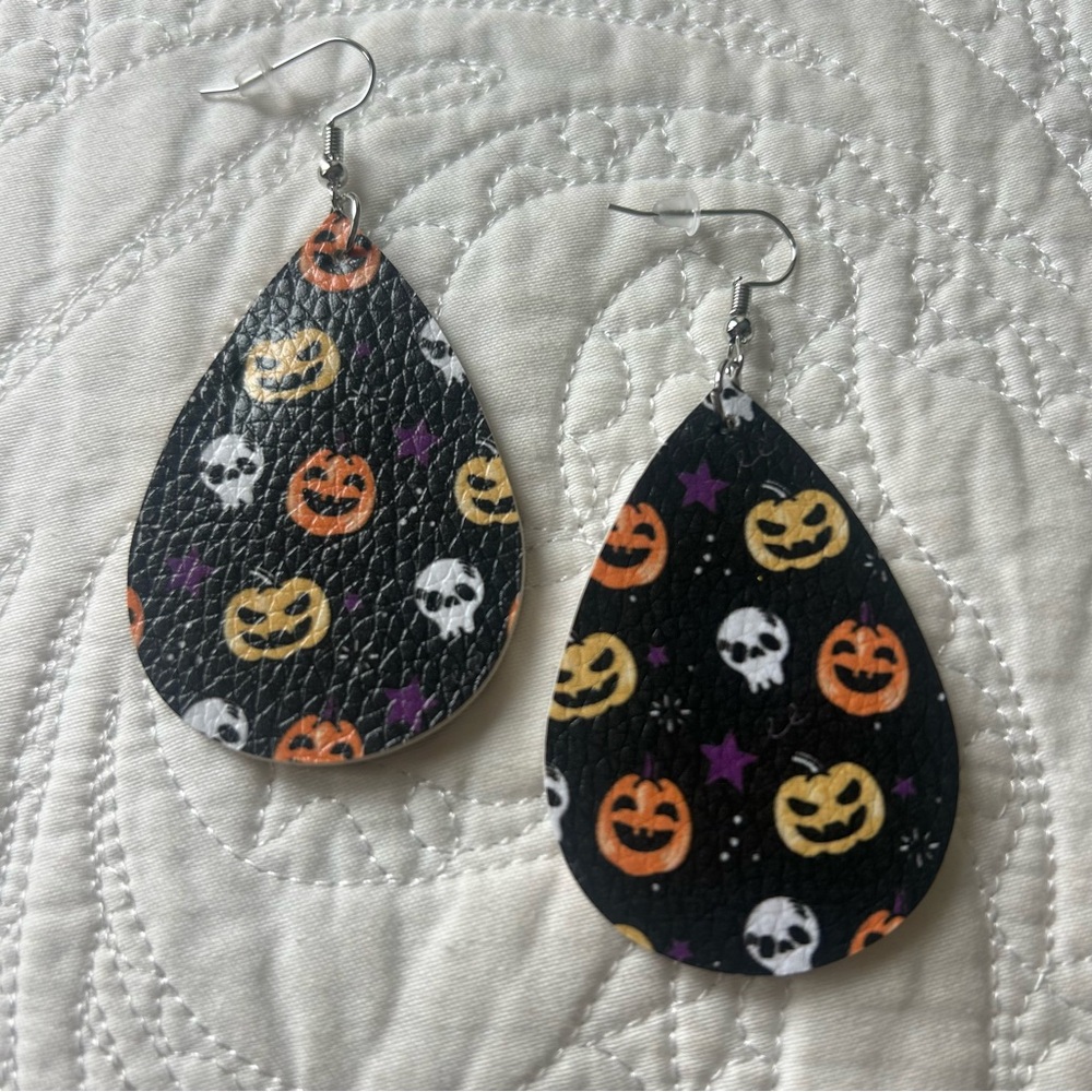 NEW Halloween Faux Leather Earrings 💀
